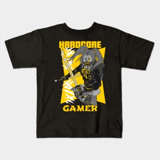 Hardcore Gamer Yellow Ninja Kids T-Shirt